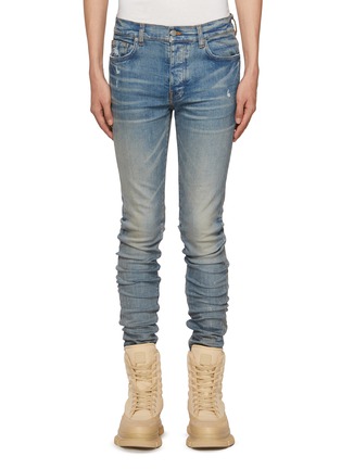 Main View - Click To Enlarge - AMIRI - ‘STACK’ LIGHT WASH WHISKERING SKINNY JEANS