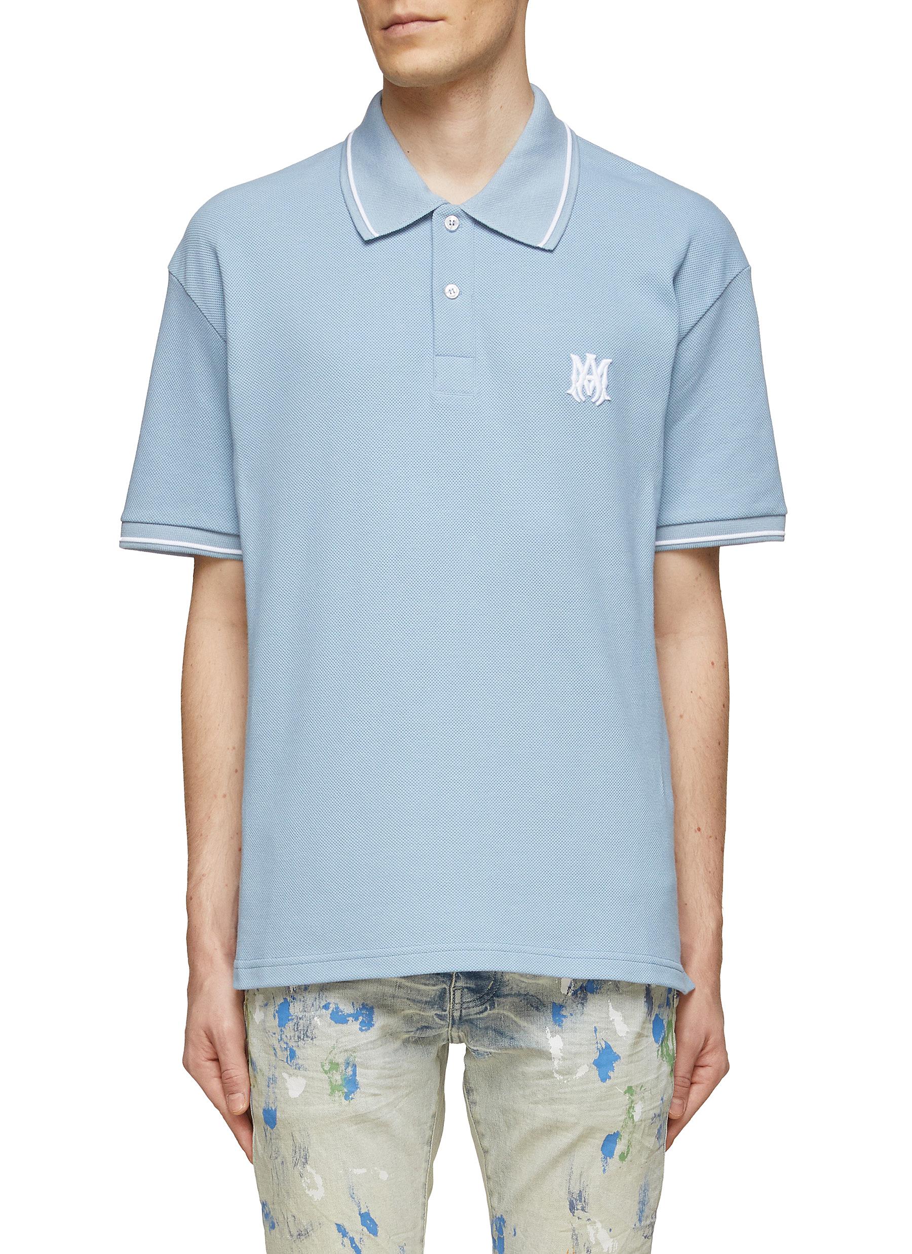 MA CHEST LOGO CONTRAST PIPING COTTON POLO SHIRT