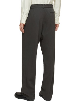 Back View - Click To Enlarge - LEMAIRE - Belted Pleated Cotton Blend Loose Fit Pants