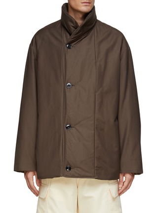 Main View - Click To Enlarge - LEMAIRE - Stand Collar Cotton Blend Puffer Jacket