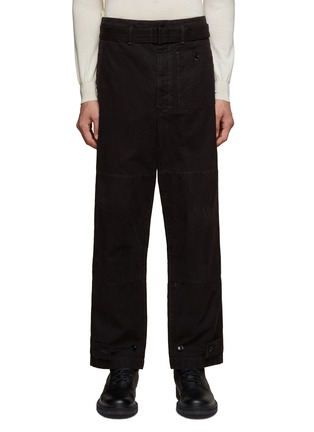 Main View - Click To Enlarge - LEMAIRE - BELTED WAIST BUTTON HEM COTTON CANVAS MILITARY PANTS