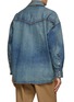 Back View - Click To Enlarge - KOLOR - CONTRAST PIPING WESTERN STYLE MEDIUM WASH DENIM SHIRT