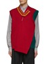 Main View - Click To Enlarge - KOLOR - DECONSTRUCTED DOUBLE CONTRAST ZIG ZAG COLLAR STITCHES LAYERED VEST