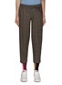 Main View - Click To Enlarge - KOLOR - SINGLE PLEATED CONTRASTING PATCH TAILORED TAPERED WOOL BLEND TROUSERS