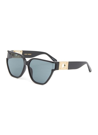 Main View - Click To Enlarge - LINDA FARROW - ‘Sabine’ Acetate Oversized Cateye Sunglasses