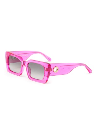 Main View - Click To Enlarge - LINDA FARROW - ‘Nieve’ Thick Acetate Frame Rectangular Sunglasses