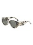 Main View - Click To Enlarge - LINDA FARROW - ‘Debbie’ Thick Acetate Frame Round Sunglasses
