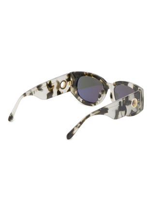 Figure View - Click To Enlarge - LINDA FARROW - ‘Debbie’ Thick Acetate Frame Round Sunglasses