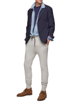 Figure View - Click To Enlarge - BRUNELLO CUCINELLI - SINGLE BREASTED NOTCH LAPEL PATCH POCKET DECONSTRUCTED BLAZER