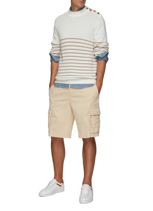 Figure View - Click To Enlarge - BRUNELLO CUCINELLI - Spread Collar Linen Leisure Shirt