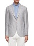 Main View - Click To Enlarge - BRUNELLO CUCINELLI - SINGLE BREASTED NOTCH LAPEL PATCH POCKET DECONSTRUCTED BLAZER
