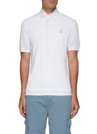 Main View - Click To Enlarge - BRUNELLO CUCINELLI - Chest Logo Cotton Polo Shirt