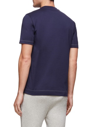 Back View - Click To Enlarge - BRUNELLO CUCINELLI - CLASSIC CREWNECK COTTON JERSEY T-SHIRT