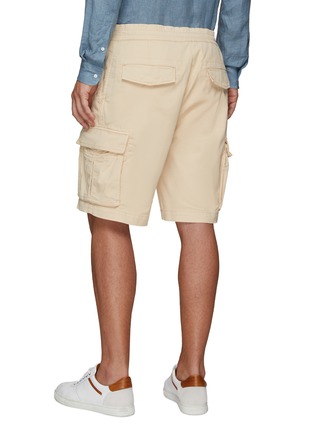 Back View - Click To Enlarge - BRUNELLO CUCINELLI - Supima Cotton Drawstring Cargo Shorts