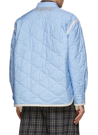 Back View - Click To Enlarge - SACAI - QUILTED CONSTRAST PIPING COTTON BLEND SHIRT