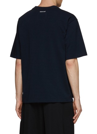 Back View - Click To Enlarge - SACAI - Flower Embroidery Crewneck Pocket T-Shirt