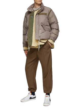 Figure View - Click To Enlarge - SACAI - Fleece Lining Stand Collar Puffer Jacket