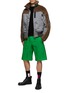 Figure View - Click To Enlarge - SACAI - FAUX SHEARLING PANEL FRONT ZIP NYLON TWILL JACKET