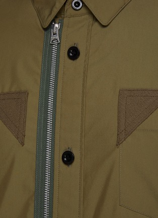  - SACAI - Nylon Underarm Panel Cotton Blend Button Up Shirt