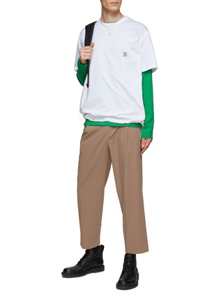 Figure View - Click To Enlarge - WOOYOUNGMI - Single Pleat Rolled-Up Straight Leg Pants