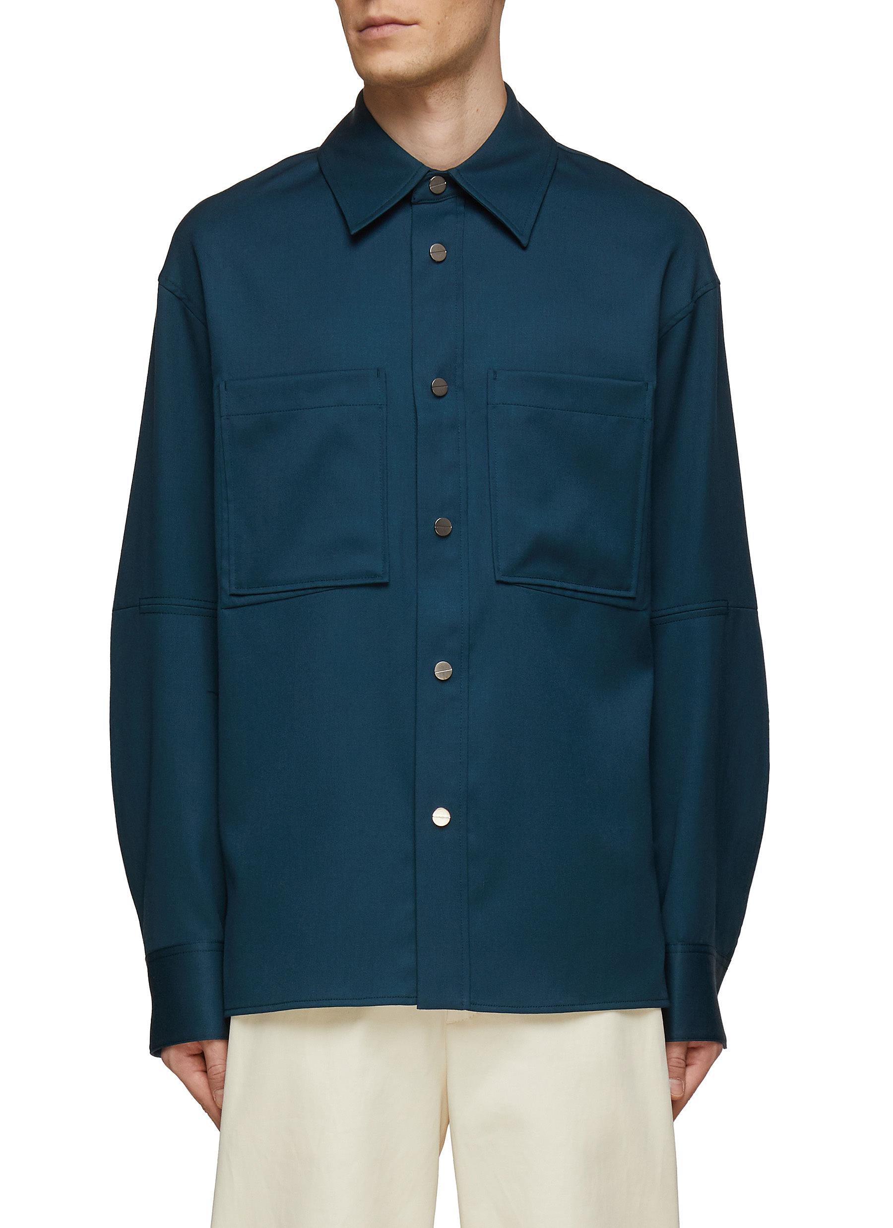 WOOYOUNGMI Double Chest Pocket Wool Oversized Shirt