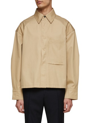 Main View - Click To Enlarge - WOOYOUNGMI - Concealed Placket Cotton Boxy Cropped Shirt