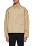 WOOYOUNGMI - Concealed Placket Cotton Boxy Cropped Shirt