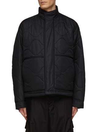 Main View - Click To Enlarge - WOOYOUNGMI - LOGO PRINT STAND COLLAR CURVE QUILTED PUFFER JACKET