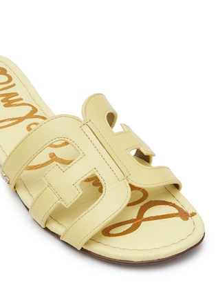 Detail View - Click To Enlarge - SAM EDELMAN - ‘BAY’ DOUBLE E LEATHER FLAT SLIDES