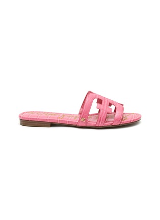 Main View - Click To Enlarge - SAM EDELMAN - ‘BAY‘ DOUBLE E STRAP LEATHER FLAT SLIDES