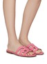 Figure View - Click To Enlarge - SAM EDELMAN - ‘BAY‘ DOUBLE E STRAP LEATHER FLAT SLIDES