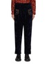 Main View - Click To Enlarge - TOGA VIRILIS - MID RISE ELASTICATED WAISTBAND EMBROIDERED VELVET PANTS