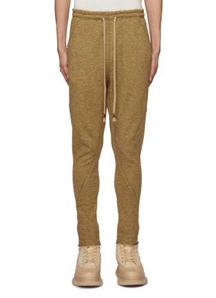 Main View - Click To Enlarge - THE VIRIDI-ANNE - RAW CUFFS COTTON WOOLBLEND SWEATPANTS