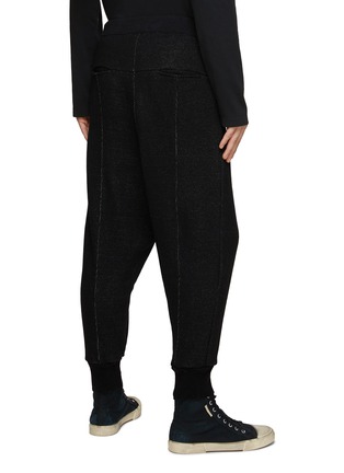 Back View - Click To Enlarge - THE VIRIDI-ANNE - BELTED WOOL COTTON BLEND DROP CROTCH SWEATPANTS