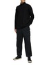 Figure View - Click To Enlarge - THE VIRIDI-ANNE - HIGH NECK ELBOW PATCH COTTON WOOL BLEND PULLOVER SWEATSHIRT