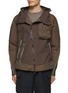 Main View - Click To Enlarge - THE VIRIDI-ANNE - Detachable Hood Water Repellent Nylon Asymmetric Jacket