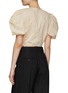 Back View - Click To Enlarge - VINCE - Puff Sleeved Knotted Front Organic Cotton Blend Blouse