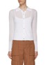 Main View - Click To Enlarge - VINCE - Wing Collar See-Through Cotton Knit Shirt