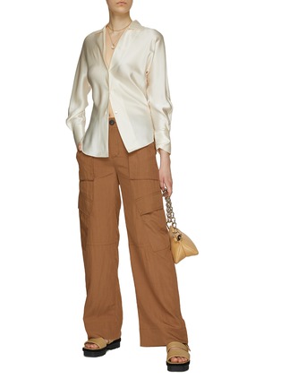 Figure View - Click To Enlarge - VINCE - V-Neck Silk Blouse