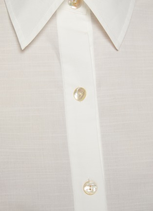  - VINCE - Tied Back Point Collar Organic Cotton Blend Shirt