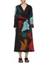Main View - Click To Enlarge - VINCE - Abstract Painting Twist Front Long-Sleeved Dress