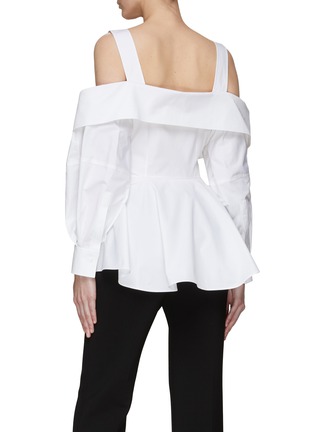 Back View - Click To Enlarge - ALEXANDER MCQUEEN - FLARED HEM DECONSTRUCTED SHIRT