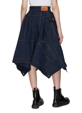 Back View - Click To Enlarge - ALEXANDER MCQUEEN - BUTTON UP FLARED DENIM SKIRT