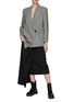 Figure View - Click To Enlarge - ALEXANDER MCQUEEN - DOUBLE BREASTED PEAK COLLAR ASYMMETRICAL BLAZER
