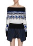 Main View - Click To Enlarge - ALEXANDER MCQUEEN - OFF-SHOULDER FAIR ISLE MOTIF KNITTED SWEATER