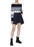 Figure View - Click To Enlarge - ALEXANDER MCQUEEN - OFF-SHOULDER FAIR ISLE MOTIF KNITTED SWEATER