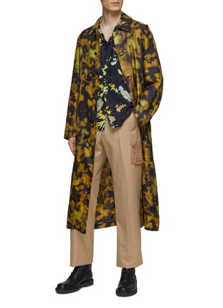 Figure View - Click To Enlarge - DRIES VAN NOTEN - COLORED PRINT ON JACQUARD LOOSE FIT HAWAIAN SHIRT