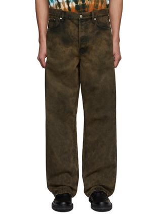 Main View - Click To Enlarge - DRIES VAN NOTEN - ‘PINE’ OVERDYE EFFECT RELAXED FIT STRAIGHT LEG JEANS