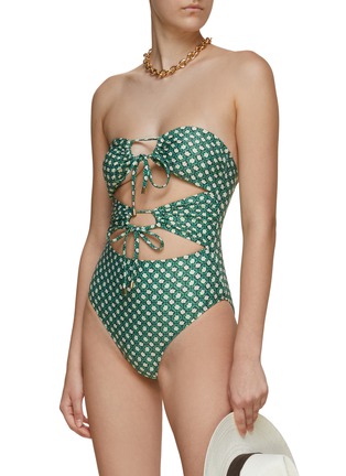 Figure View - Click To Enlarge - PEONY - ‘HOLIDAY’ FLOWER MOTIF ONE PIECE SWIMSUIT