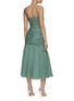 Back View - Click To Enlarge - PEONY - RUCHED DETAIL FLOWER MOTIF MIDI DRESS